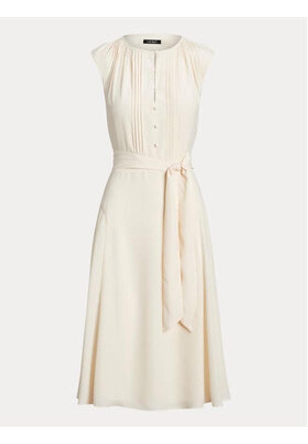 Lauren Ralph Lauren Sukienka codzienna 250926638001 Écru Regular Fit. Okazja: na co dzień. Materiał: syntetyk. Typ sukienki: proste. Styl: casual