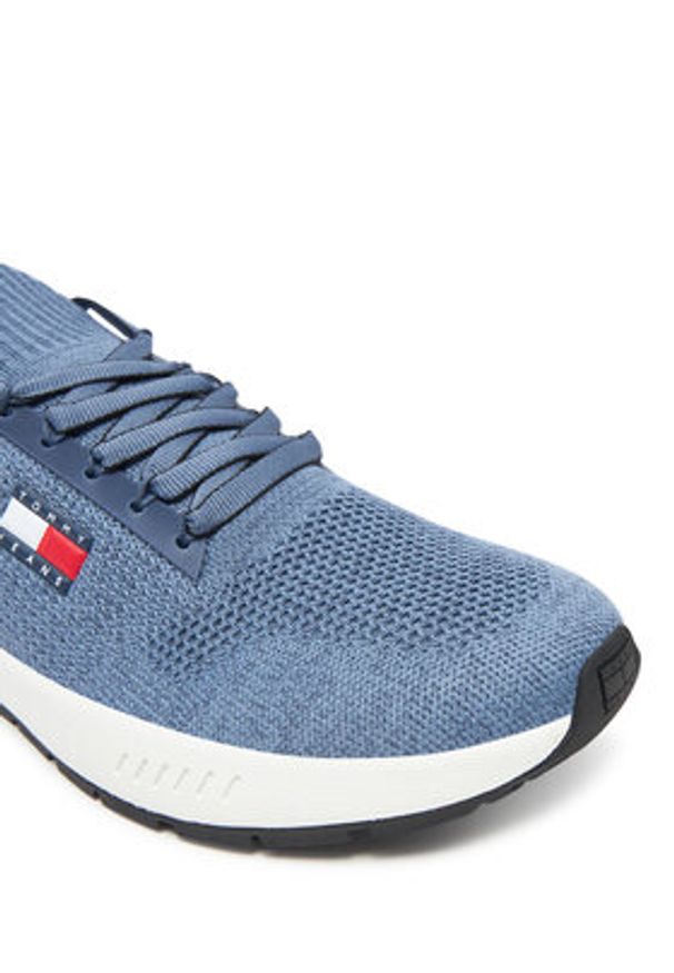 Tommy Jeans Sneakersy Tjm Runner Knitted EM0EM01580 Niebieski. Kolor: niebieski. Materiał: materiał