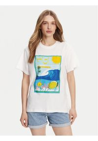 Roxy T-Shirt ERJZT05899 Biały Relaxed Fit. Kolor: biały. Materiał: bawełna