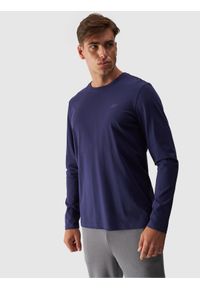 4f - 4F Longsleeve regular gładki męski - granatowy XXL. Okazja: na co dzień. Kolor: niebieski. Materiał: bawełna, jersey, dzianina. Długość rękawa: długi rękaw. Długość: długie. Wzór: gładki. Styl: sportowy, casual