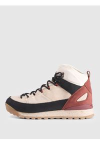 4f - 4F Buty zimowe HEX skórzane damskie - kremowe 41. Okazja: na co dzień. Kolor: beżowy. Materiał: skóra. Szerokość cholewki: normalna. Sezon: zima. Styl: casual