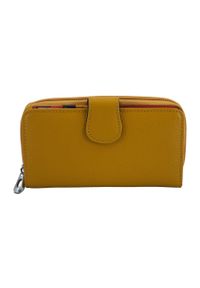 Barberini's - Portfel skórzany BARBERINI'S c. żółty D-116-43. Kolor: żółty. Materiał: skóra. Wzór: motyw zwierzęcy, kolorowy #1