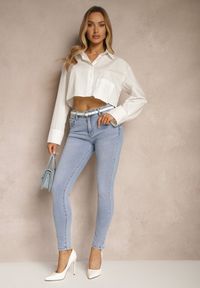 Renee - Niebieskie Jeansy Skinny High Waist z Efektem Push-Up Ulivena. Okazja: na co dzień. Stan: podwyższony. Kolor: niebieski. Styl: sportowy, casual, elegancki #4