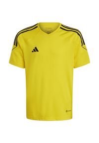 Adidas - Koszulka sportowa dla dzieci adidas Tiro 23 League Jersey. Kolor: żółty. Materiał: jersey