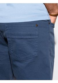 Ombre Clothing - Krótkie spodenki męskie casual W303 - niebieskie - XXL. Okazja: na co dzień. Kolor: niebieski. Materiał: bawełna, elastan. Długość: krótkie. Styl: casual #5