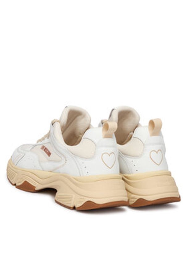 Love Moschino - LOVE MOSCHINO Sneakersy JA15426G1OIQ411A Biały. Kolor: biały. Materiał: skóra