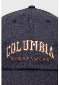 columbia - Columbia czapka z daszkiem kolor niebieski z aplikacją. Kolor: niebieski. Materiał: syntetyk, włókno. Wzór: aplikacja #2