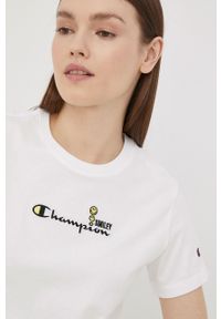 Champion t-shirt bawełniany CHAMPION X SMILEY 115936 kolor biały. Okazja: na co dzień. Kolor: biały. Materiał: bawełna. Wzór: aplikacja. Styl: casual #4