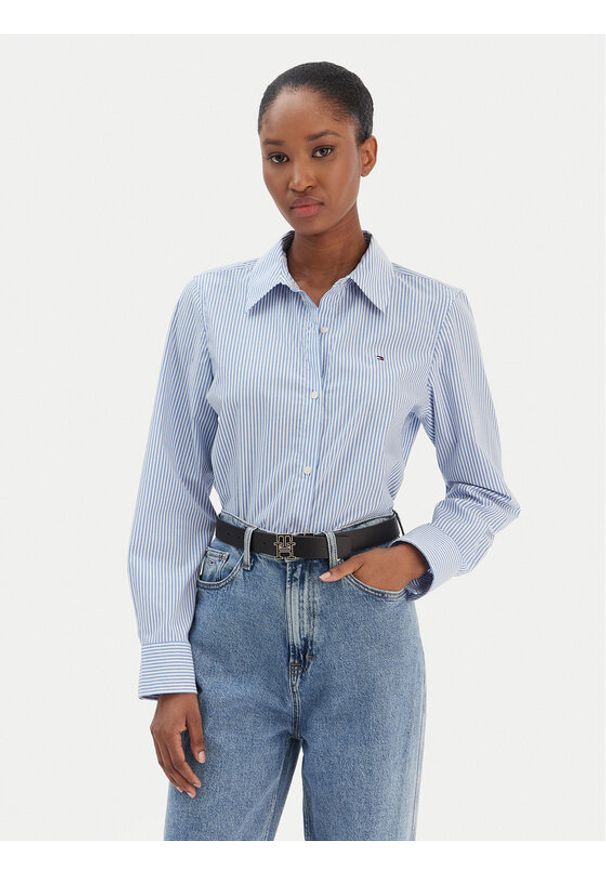 TOMMY HILFIGER - Tommy Hilfiger Koszula Ess WW0WW47169 Niebieski Regular Fit. Kolor: niebieski. Materiał: bawełna