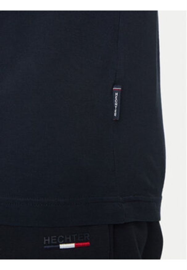 Hechter Paris T-Shirt 75008 151919 Granatowy Regular Fit. Kolor: niebieski. Materiał: bawełna