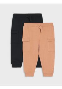 Sinsay - Spodnie cargo 2 pack - brązowy. Kolor: brązowy