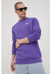 adidas Originals bluza Adicolor HE9426 męska kolor fioletowy gładka. Kolor: fioletowy. Materiał: poliester, bawełna, dzianina, materiał. Długość rękawa: raglanowy rękaw. Wzór: gładki
