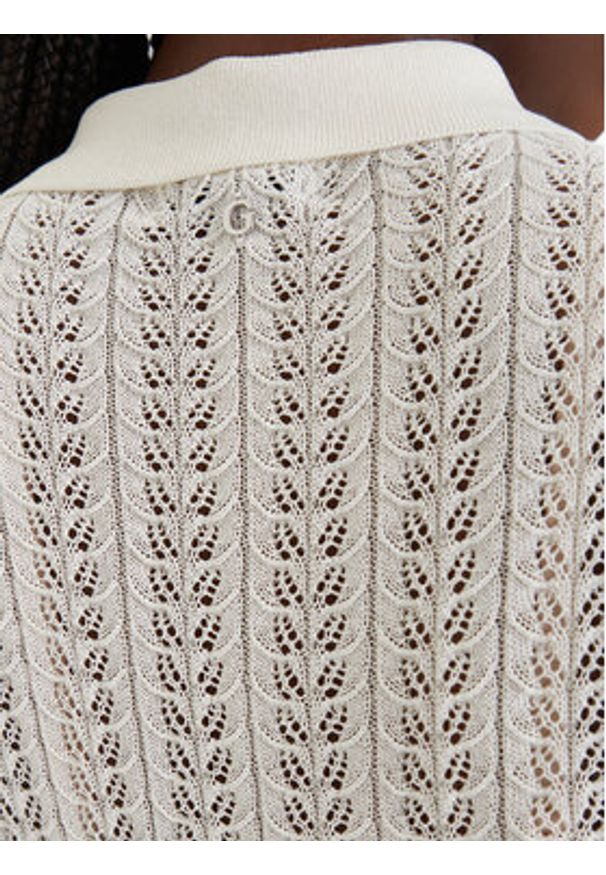 Guess Sweter W6GR25 Z0672 Biały Regular Fit. Kolor: biały. Materiał: wiskoza