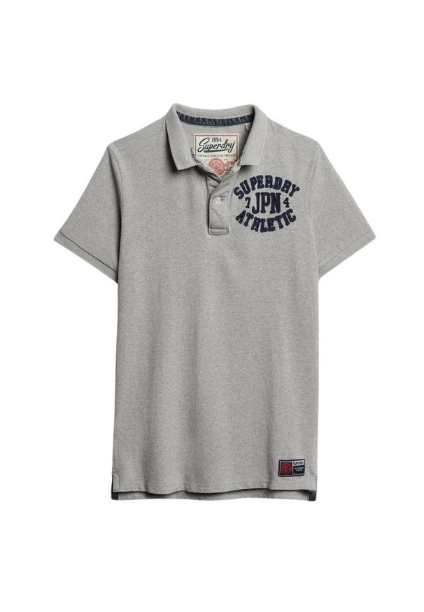 Polo Superdry Vintage Athletic. Typ kołnierza: polo. Kolor: szary. Styl: vintage