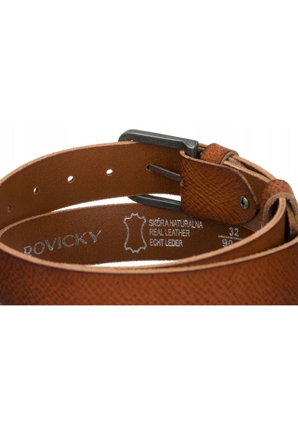 ROVICKY - Pasek skórzany Rovicky [DH] R-PS-02 brązowy. Kolor: brązowy. Materiał: skóra. Styl: klasyczny