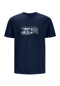 Volcano - T-shirt z outdoorowym nadrukiem, Comfort Fit, T-KELLY. Kolor: niebieski. Materiał: bawełna. Długość rękawa: krótki rękaw. Długość: krótkie. Wzór: nadruk