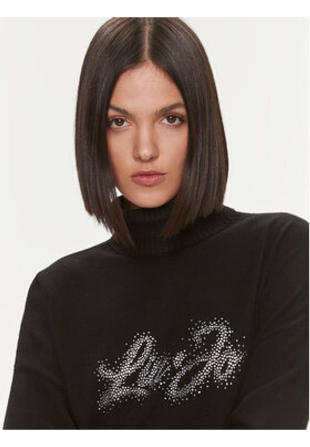 Liu Jo Golf MF3432 MS14G Czarny Regular Fit. Typ kołnierza: golf. Kolor: czarny. Materiał: wiskoza