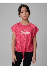 4f - 4F Koszulka sportowa szybkoschnąca dziewczęca - różowa 146/152 (10-12 lat). Kolor: różowy. Sezon: lato. Styl: sportowy #1