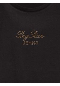 Big-Star - Koszulka damska z napisem z cyrkonii czarna Malvina 906. Kolor: czarny. Materiał: dzianina, bawełna, jeans. Wzór: napisy. Styl: klasyczny #5