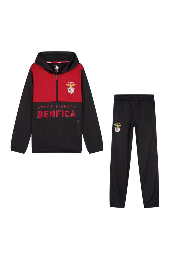 SL BENFICA - Dres piłkarski dla dorosłych SL Benfica 23/24. Kolor: czarny. Materiał: dresówka. Sport: piłka nożna