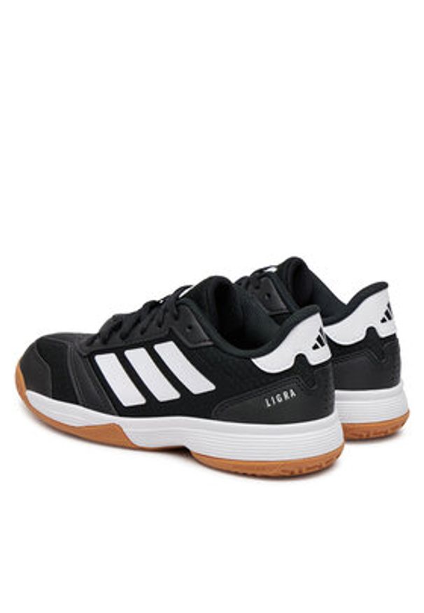 Adidas - adidas Buty halowe Ligra 8 Indoor Shoes Kids JR0744 Czarny. Kolor: czarny. Materiał: materiał