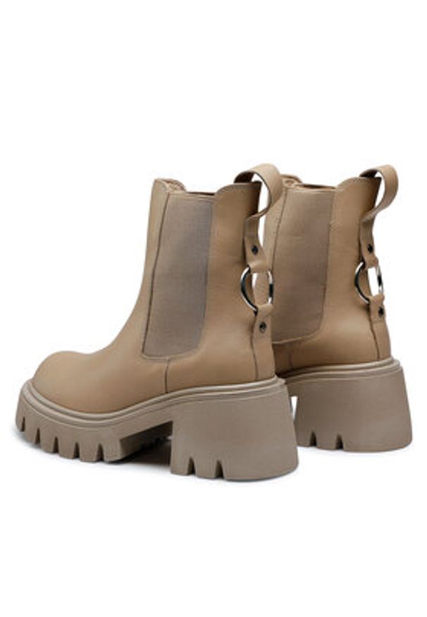 Badura Botki 8108 Beżowy. Kolor: beżowy. Materiał: skóra