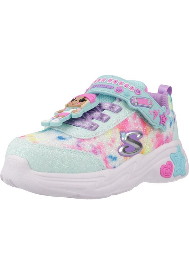 skechers - Tenisówki Skechers Model Skech Squad Kolor Niebieski. Kolor: niebieski. Materiał: syntetyk, tkanina. Model: Skechers Sport. Sport: turystyka piesza