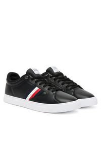 TOMMY HILFIGER - Tommy Hilfiger Sneakersy Icon Court Stripes FM0FM05628 Czarny. Kolor: czarny. Materiał: skóra #4