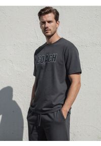 Sinsay - Piżama dwuczęściowa z napisem Coach - szary. Kolor: szary. Wzór: napisy #1