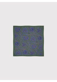 Pako Lorente - PAKO LORENTE – Zielona poszetka męska wzór kwiaty paisley. Kolor: zielony. Materiał: poliester. Wzór: paisley, kwiaty