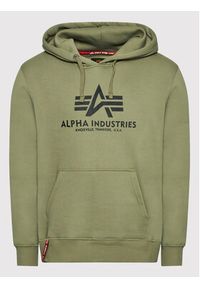 Alpha Industries Bluza Basic 178312 Zielony Regular Fit. Kolor: zielony. Materiał: bawełna #3