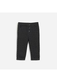 Reserved - Dzianinowe spodnie w kropki - Czarny. Kolor: czarny. Materiał: dzianina. Wzór: kropki #1