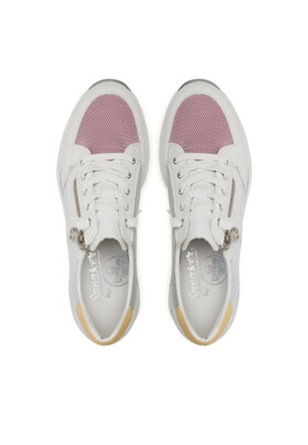 Rieker Sneakersy N4359-90 Biały. Kolor: biały. Materiał: skóra