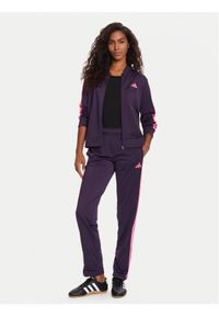 Adidas - adidas Dres Essentials 3-Stripes JX0510 Fioletowy Regular Fit. Kolor: fioletowy. Materiał: syntetyk