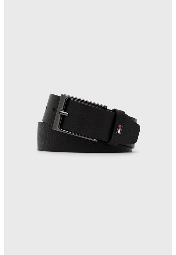 TOMMY HILFIGER - Tommy Hilfiger pasek skórzany LAYTON ADJ 3.5 męski kolor czarny. Kolor: czarny. Materiał: skóra