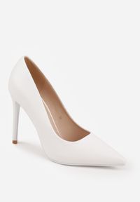 Born2be - Białe Klasyczne Szpilki VICES o Gładkim Wykończeniu Selimya. Okazja: na co dzień, na ślub cywilny, do pracy, na wesele. Kolor: biały. Materiał: jeans. Wzór: gładki. Obcas: na szpilce. Styl: klasyczny #9