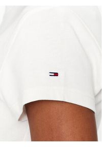 Tommy Jeans T-Shirt Bby Floral Flag DW0DW16449 Biały Slim Fit. Kolor: biały. Materiał: bawełna