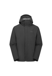 Kurtka przeciwdeszczowa męska Rab Downpour Jacket z kapturem. Typ kołnierza: kaptur. Kolor: czarny. Sport: turystyka piesza #1