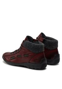 Rieker Trzewiki L6543-35 Bordowy. Kolor: czerwony. Materiał: skóra #3