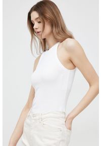 Polo Ralph Lauren top bawełniany kolor biały. Typ kołnierza: polo. Kolor: biały. Materiał: bawełna