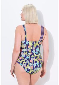 ULLA POPKEN - Damskie Strój kąpielowy kwiaty ostu miękkie miseczki potrójne ramiączka. Kolekcja: plus size. Kolor: zielony. Materiał: elastan, materiał, poliester, poliamid. Wzór: kwiaty