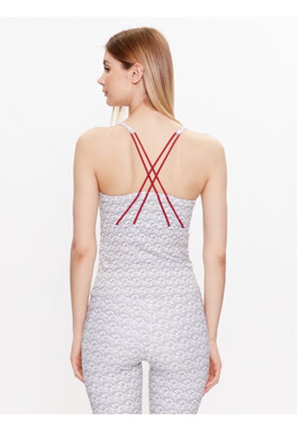 Guess Top V3YP14 MC03W Biały Slim Fit. Kolor: biały. Materiał: syntetyk