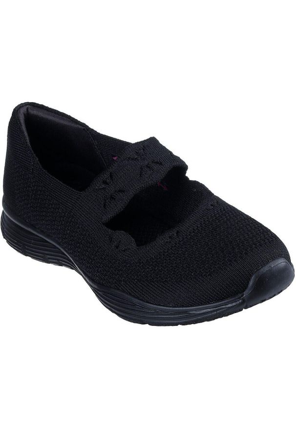 skechers - Mieszkania Skechers Seager - Cute N' Coy, Kobiety. Kolor: czarny. Materiał: materiał. Sport: fitness