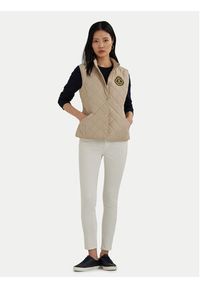 Lauren Ralph Lauren - LAUREN RALPH LAUREN Bezrękawnik 297951276003 Beżowy Straight Fit. Kolor: beżowy. Materiał: syntetyk. Długość rękawa: bez rękawów