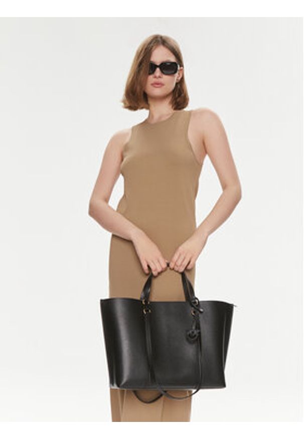 Pinko Torebka Carrie Shopper Big PE 24 PLTT 102832 A1LF Czarny. Kolor: czarny. Materiał: skórzane