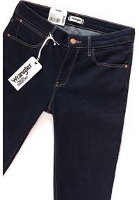 Wrangler - WRANGLER SKINNY RINSEWASH W28KLU023. Wzór: jednolity, aplikacja #5