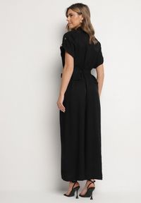 Born2be - Czarny Kombinezon z Paskiem i Ozdobnymi Kieszeniami Polsedi. Okazja: na co dzień. Kolor: czarny. Styl: klasyczny, casual #4