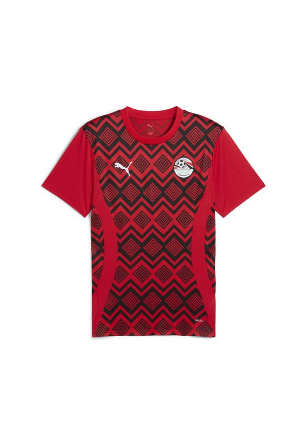Puma - Męska koszulka przedmeczowa Egipt PUMA. Kolor: czerwony, wielokolorowy, czarny. Sport: piłka nożna