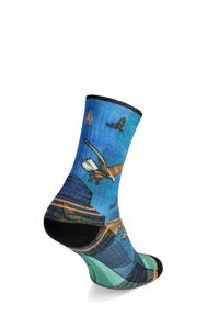 Skarpety turystyczne Smartwool Hike Targeted Cushion Eagle Print Crew Socks. Kolor: niebieski. Wzór: nadruk