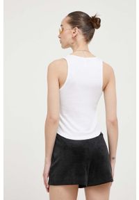 Juicy Couture top bawełniany kolor biały. Kolor: biały. Materiał: bawełna. Długość rękawa: na ramiączkach #4